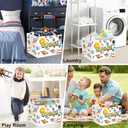 Clastyle Cosmic Space Planet Laundry Basket Star Kids Clothes Book Storage Basket Gift Toy Box for Bedroom Decor,Rocket,40x30x30 cm