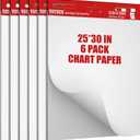 25" x 30" Flip Chart Paper, Sticky Easel Pad with Carrying Handle, Easel Paper with Self-Adhesive, Large Sticky Chart Paper for Teachers Teaching Supplies 30 Sheets/Pad (6 Pad)