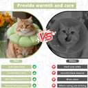 Soft Cat Cone Collar After Surgery, Cat Recovery Collar to Stop Licking Wounds, Adjustable Elizabethan E-Collar for Cats Waterproof Donut Collar for Wound Healing (Green, Large)