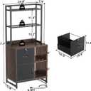 Homieasy Vertical Filing Cabinet with Bookshelf for Home Office, Walnut, 57.9 in. H x 27.6 in. W x 15.8 in.D