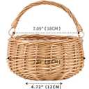 Small Gift Wicker Picnic Basket with Handle,Willow Flower Girl Basket for WeddingsGarden and Home Decor -Wicker Storage Basket-Natural