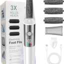 Electric Foot Callus Remover, Rechargeable Electronic Foot File Foot Scrubber Pedicure Kits, Professional Pedicure Tools Smooth Pedicure Wand, Foot Care for Dead Skin Ideal Gift, 3 Rollers,3 Speeds