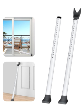 AceMining Upgraded Door Security Bar & Sliding Patio Bar, Heavy Duty Stoppers Adjustable Jammer for Home, Apartment, Travel (2 Pack,White)