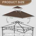 Grill Gazebo Replacement Roof, 5x8ft Outdoor BBQ Gazebo Canopy Cover, Double Tiered Grill Gazebo Replacement Roof for #L-GG001PST-F (Brown)