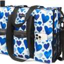 TOPDesign Utility Water Resistant Tote Bag with 22 Pockets, Top Zipper Closure & Thick Bottom Support, for Working Women