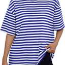 Trendy Queen Womens Oversized Summer T Shirts Fashion Workout Plus Size Tops Short Sleeve Beach Vacation Gym Clothes 2025 S