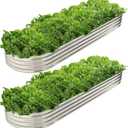 9' x 3' Metal Oval Raised Garden Bed Planter (2 PK)