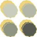 100 Pcs Round Sagegreen Paper Placemats 13.5 Inch Scalloped Disposable Paper Place Mats Decorative Flower Shape Doilies Table Mats for Wedding Baby Shower Banquet Party Holiday Table Decor