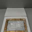 5x7 Picture Frame Bamboo, Resin Photo Frame with Tempered Glass Rustic Decorative Frame for Tabletop Display or Wall Display Option, Ideal for Living Room, Hallway, Bedside Home Dcor, Gold