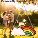 Rainbow Bridge Pet Memorial Gifts for Dogs Memorial Gifts for Loss of Dog Sympathy Gift Pet Loss Bereavement Remembrance Memory Ornaments for Dog Lovers in Memory of Pet Passing Away Window Hanging