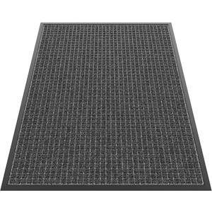 Sturdy Front Door Mat Outside Entrance, 4' x 3' All-Season All-Weather Doormat Waterproof, Stain and Fade Resistant, Natural Rubber Indoor Outdoor Welcome Door Mat Trap Dirt (Grey Squares)