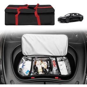 BestEvMod Frunk Organizer Compatible with 2024 2025 Refreshed Tesla Model 3 Highland Insulated Cooler Bag Waterproof Front Trunk Premium Leakproof Heavy Duty Bags Adjustable Dividers