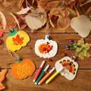 Jetec 32pcs Fall Wooden Pumpkin Cutouts Bulk Fall Thanksgiving Craft Decoration Unfinished Wood Pumpkins Ornaments Autumn DIY Blank Unfinished Pumpkins Crafts Party Home 3.5 x 3.3 Inch