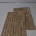 decorUhome Faux Fur Christmas Throw Pillow Covers 12x20 Set of 2, Decorative Soft Plush Striped Neutral Couch Euro Pillow Covers with Velvet Back for Sofa, Bed, Living Room Home Decor, Khaki Brown