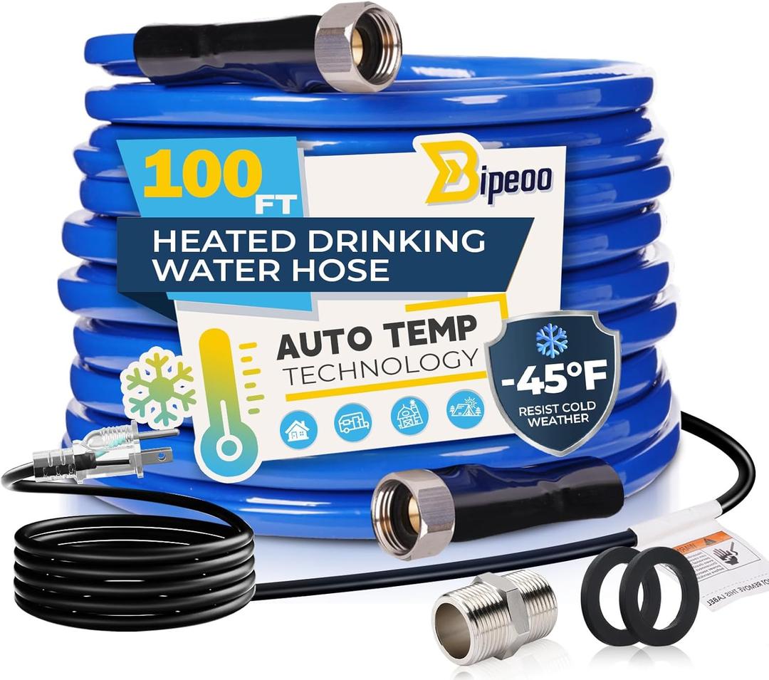 100FT Heated Water Hose for Rv,Heated Drinking Water Hose Antifreeze to -45F,Great Rv Accessories for Campers,Livestock,Agriculture,Lead and BPA Free