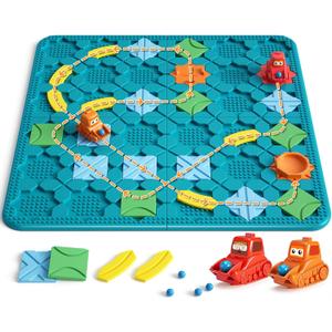 Kids Board Games Learning Toys, STEM Educational Logic Kits with 200+ Challenges & 4 Difficulty Levels, Brain Puzzles Maze Games for Boys Girls Ages 3-10 Birthday Gifts