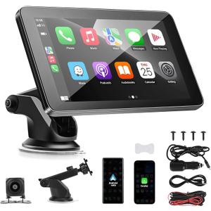 Car Radio, Carplay Wireless Andriod, 7 Inch Touch Screen Monitor, Stereo Radio, Support Voice Control, Bluetooth, Mirror Link/USB, Suitable for All Kinds of Cars
