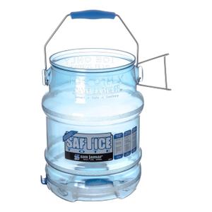 San Jamar Saf-T-Ice Tote - Shorty - Transport Bucket w/Hanger, 5 gal, Blue | For Cocktail Bars, Parties, Catering, Restaurants and Buffets; Drying Storage Hook