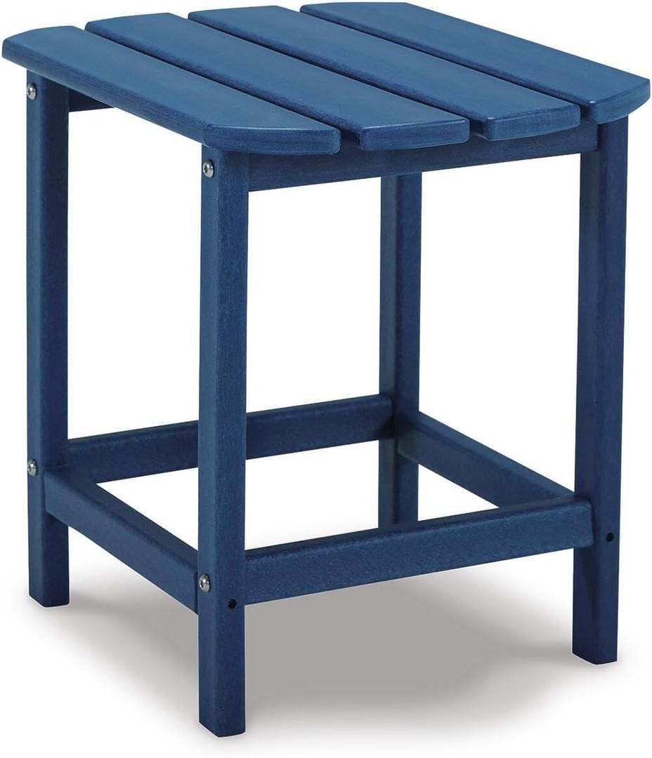 Signature Design by Ashley Outdoor End Table, Blue Patio Side Table, 14.63" W x 18.75" D x 18" H