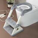 Potty Training Seat with Step Stool Ladder, Upgrade Triangular Stabilized Base 2-IN-1 Toddler Toilet Seat with Splash Guard, Anti-Slip Pad, and Step Stool (Agate Grey) (The Most stable triangle style-A1)