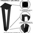 NXN-HOME 12 inch Metal Bench Legs Triangle-Shape Furniture Legs, Solid Steel Table Legs Metal Couch Legs Metal Legs for Sofa Couch Dresser Coffee Table (Set of 4)