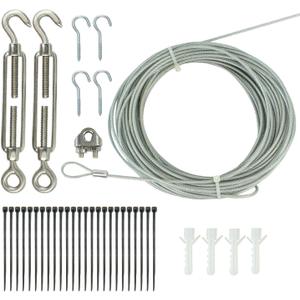 Newhouse Lighting 48 ft String Light Hanging, Mounting Kit, Wire, Mounting Hooks