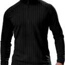 Zengjo Mens Half Zip Pullover Athletic(Black,XXL) (XXL)