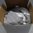 COOVAN Mens Cotton Crew Socks Moisture Wicking Cushioned Athletic Heavy Duty Work Boot Socks 6 Pairs (Large-X-Large, White)