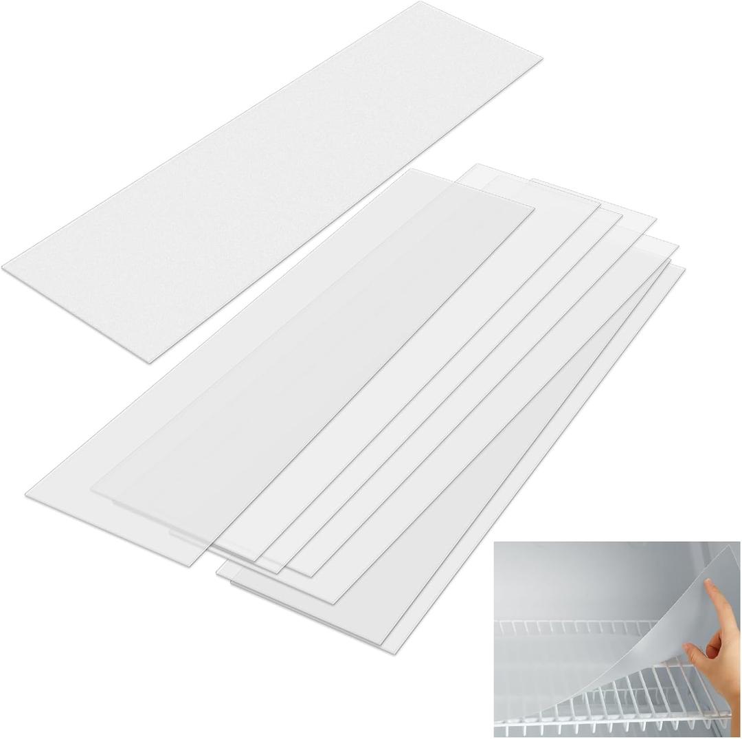 Barydat 8 Pcs Frosted Plastic Shelf Liner Waterproof Non Adhesive Shelf Mats for Wire Shelves Strength Wire Shelving Cover for Kitchen Shelving Unit Pantry Cabinet Storage (Clear, 16 x 72 Inch)