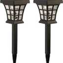 Crosslight Solar Powered Pathway Lights (2 Pack) - Pagoda Outdoor LED Lights, Waterproof for Garden, Yard, Patio, Lawn, Walkway - Decorative Ground Stake Lighting | Warm White