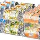 Can Organizer for Pantry, 3 Sets 2Tiers Can Storage Organizer Pantry, Soda Can Organizer for Fridge 24 Cans Rack Automatic Rolling Stackable Canned Food Organizer,Clear
