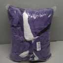 yescool Wearable Blanket Hoodie, Flannel Sherpa Fleece Blanket Sweatshirt for Adults Women Men,One Size Fits All (Deep Purple)