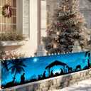 Merry Christmas Banner Nativity Silhouette Decor Backdrop 78x17 Inches Festive Religious Holiday Wall Decor Outdoor Indoor Welcome Banner Wall Hanging for Party Decoration Supplies