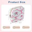 RSRSLEII Small Quilted Cosmetic Pouch for Purse, Mini Cotton Makeup Bag with Compartments, Cute Zipper Lipstick Holder for Women (09Pink Bow)