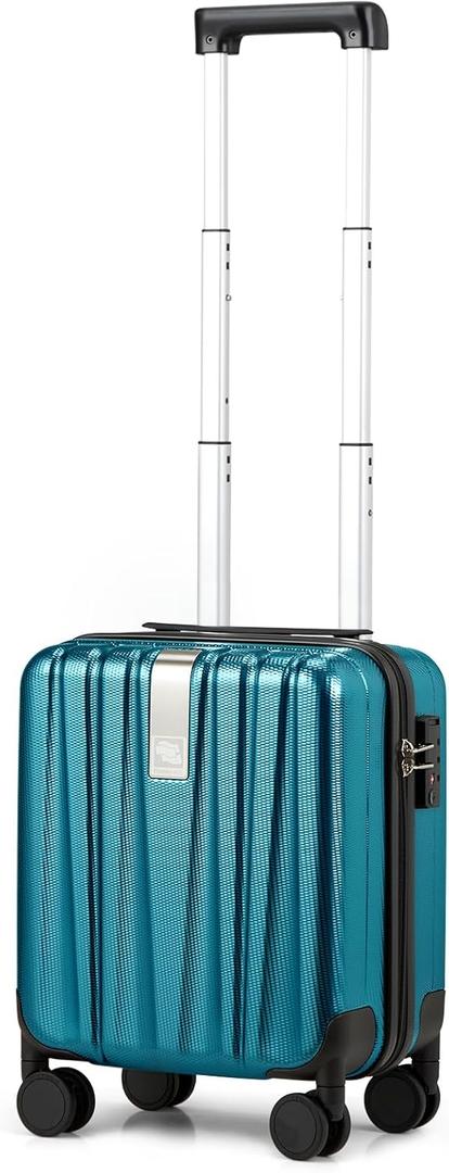 Hanke 14 Inch Underseat Carry On Luggage with Wheels Hard Shell Suitcases Carry On Bag Lightweight Small Mini Suitcase Tsa Luggage for Travel. Caribbean Blue