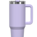 40 oz Tumbler with Handle,Tumbler with Straw,Double Wall Insulated Cup Stainless Steel Travel Mug(Cold for 34 Hours),Water Bottle for Iced Tea,Coffee,Cold Beverages(Purple)