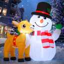 COMIN 5.2ft Christmas Snowman Inflatables Outdoor Decorations, Blow Up Snowman Reindeer Inflatable with Built-in LEDs for Christmas Indoor Outdoor Yard Lawn Garden Decorations