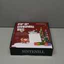 5 FT Pop Up Christmas Tree with Timer Lights and Decorations, Green Artificial Tinsel Christmas Tree with 24 Ball Ornaments, Collapsible Pencil Tree for Home, Office, Holiday Party