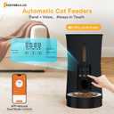 NEWBULIG Automatic Cat Feeder, 4L Timed Pet Feeders with 10s Voice Recorder, Dog Food Dispenser with APP Control, Dry Food, 10 Meals, Programmable 50 Portions, Dual Power Supply, Desiccant Bag