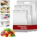 Titanium Cutting Board Set of 3, 3Pcs Pure Titanium Cutting Boards for Kitchen, Double Sided Food Grade Non Stick Chopping Cutting Boards for Cutting Meats, Fruits And Vegetables (S+M+L)