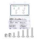 METALLIXITY Crib Screws Replacement Set(M6-1x15/20/25/30/35mm) 100Pcs, Silver, Connector Bolt M6 Screw Barrel Nuts Binding Screws, for Chair Cabinet Bed, Silver
