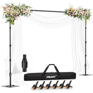 EMART Backdrop Stand, 10x8.5ft Background Stand with Heavy Duty Flat Base