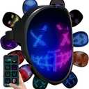 Led Mask Costume with APP Controlled, Led Halloween Mask, Funny Light Up Halloween Face Mask for Christmas Birthday Cosplay Party, Glow Up Mask for Kids Men Women