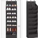 STORAGE MANIAC Over the Door Shoe Organizer Heavy-Duty Large Deep Pocket Hanging Shoe Organizer Shoe Rack Door Closet Shoe Organizer for Wall, Dorm & Narrow Door Storage Shoe Holder Black, 1 Pack