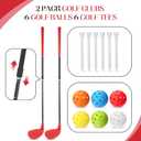 Realspring 2 Pack Backyard Golf Club Set Adjustable Golf Club for Backyard Game Plastic Chipping Clubs Hit Plastic Balls Outdoor Indoor Training Practice Gift(Red,Right Hand)
