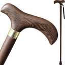 Handmade Wooden Walking Cane for Men Women Stylish Natural Wood Walking Sticks with Wrist Strap and Rubber Tips - 36 Inches (dark brown)