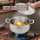 Vivicreate Tri-Ply Stainless Steel Stockpot Deep Cooking Pot with Hammered Exterior, Compatible with All Stovetops, Even Heat Distribution, Durable Cookware for Soups, Stews, and More7QT