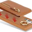 for Samsung Galaxy S22 Ultra Phone case with Card Holder with Compatible magsafe Magnetic, Key Chain PU Leather Flip Kickstand Detachable 2-in-1 Wallet case Women Men-Brown