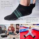 Hylaea Pilates Socks for Hospital, Barre, Non Slip Yoga Socks with Grip for Women & Men, Ankle Cut, Cushioned, Anti skid, Home Slipper Socks, Black, Small-Medium