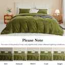 Oversized King Comforter 128x120, 3 Pieces Luxurious Velvet Extra Large King Quilt Striped Bedspread Coverlet Bedding Set with 2 Pillow Shams 20x36 Ultra Soft Duvet Insert for All Season, Oliver Green
